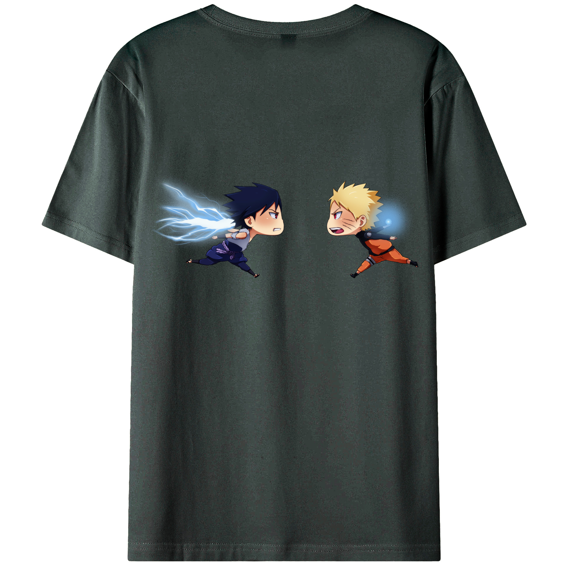 （画像用） NARUTO -ナルト- うずまき ナルト Uzumaki Naruto 綿100％ メンズ半袖Tシャツ（バックプリント） 通気性